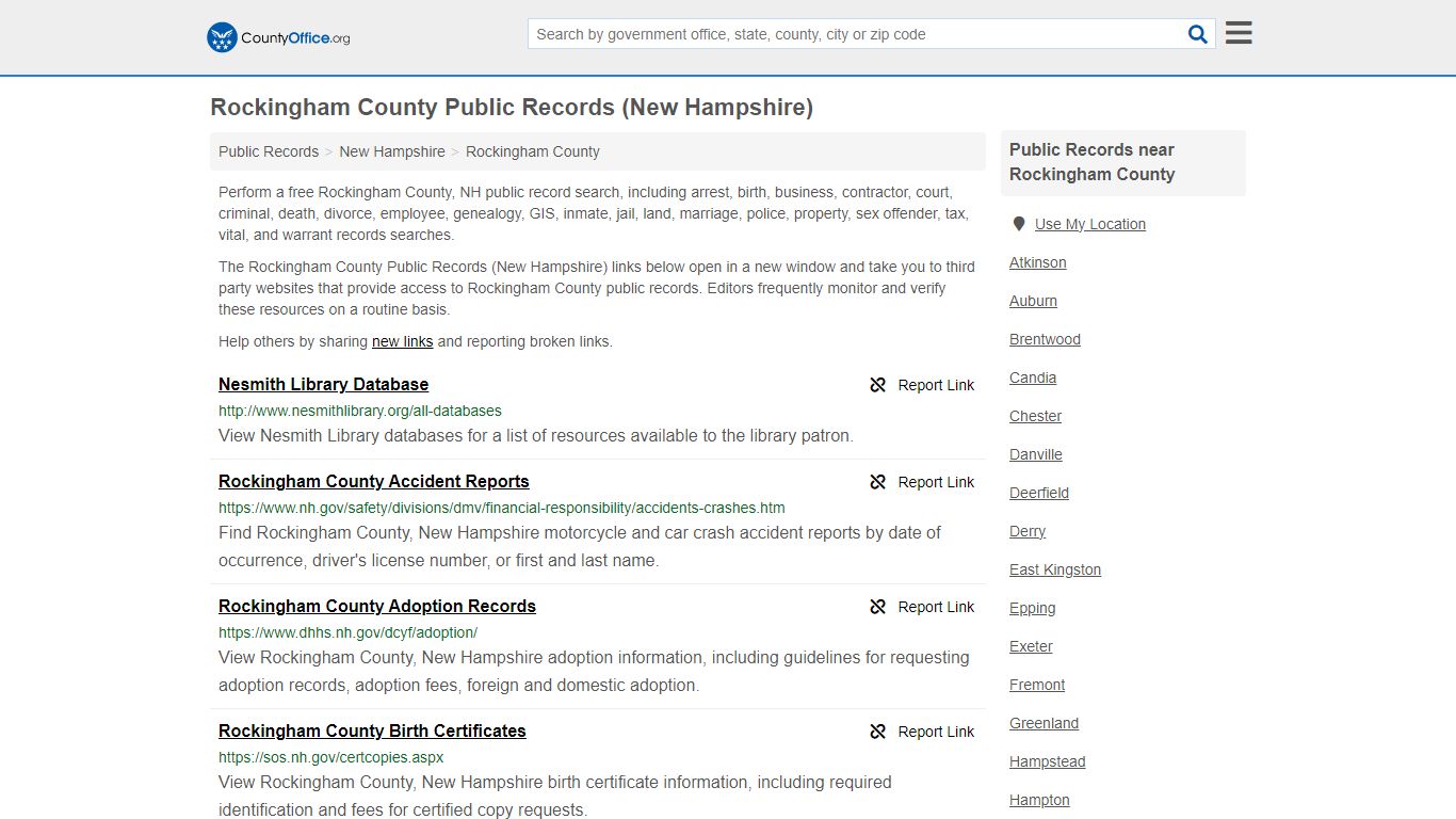 Public Records - Rockingham County, NH (Business, Criminal, GIS ...