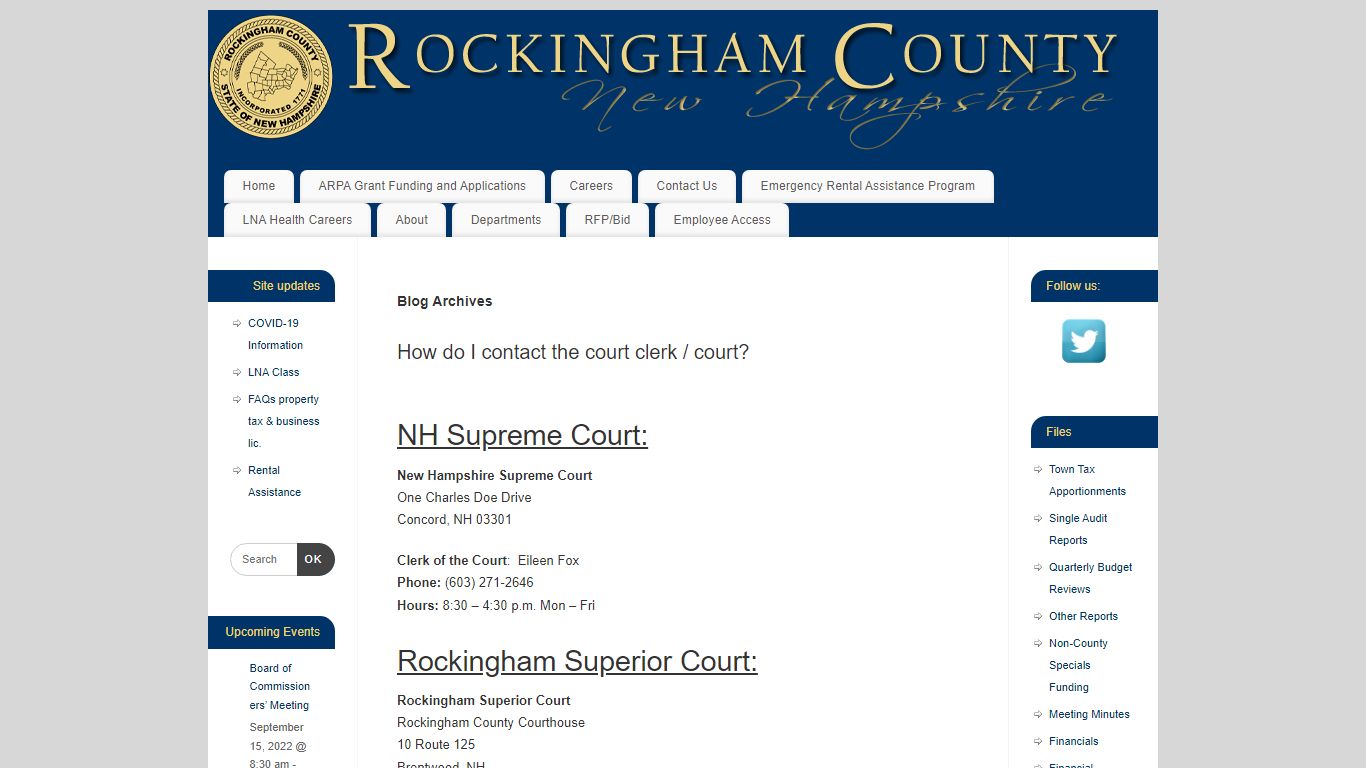 court clerk – Rockingham County, NH